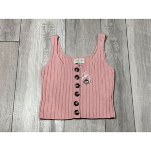 Jun & Ivy sweater knit pink crop tank top size XS